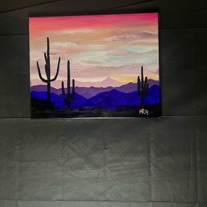 Original Acrylic painting on stretched canvas 16”x20” Arizona sunset Views